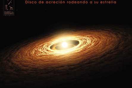 Disco de acreción. El Disco de acreción de una estrella recién nacida es el lugar donde se formaran los meteoritos más primitivos, llamados Condritos.