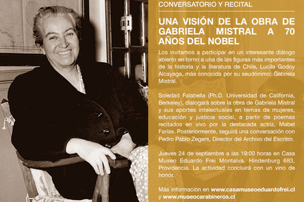 Flyer Conversatorio Gabriela Mistral