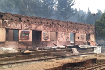 Estación Maquehua después del incendio